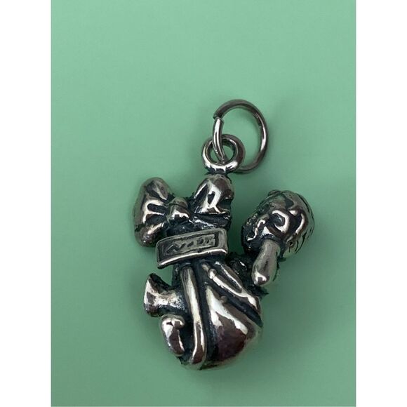 .925 Baby Announcement Sterling Silver Jewelry Charm #vintage - Picture 1 of 3